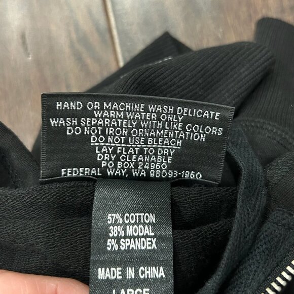 Christine Alexander Black Hoodie Full Zip Rhinestone Heart Size L Street Style - Picture 6 of 9